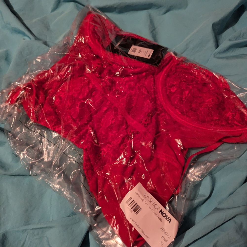 NWT New Fashion Nova Somebody to Love II Lace Teddy PJs lingerie party bodysuit - Picture 5 of 6